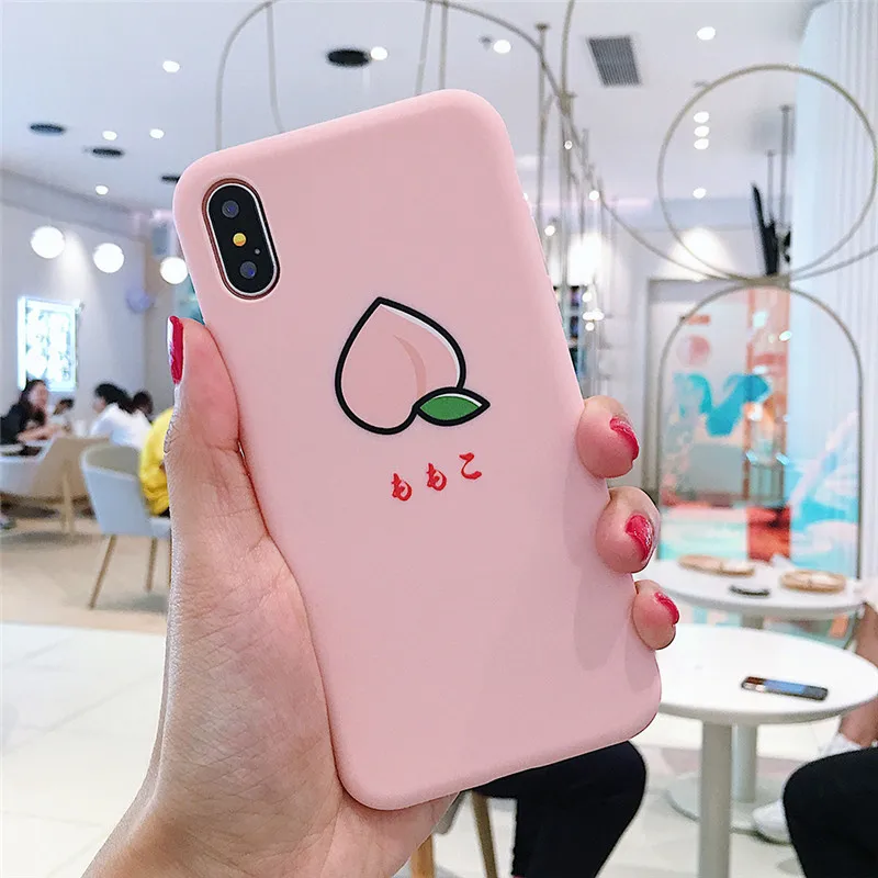 Милый чехол JAMULAR с японскими фруктами и вишней для iPhone 7 XS MAX X XR 6 6s 8 Plus розовый