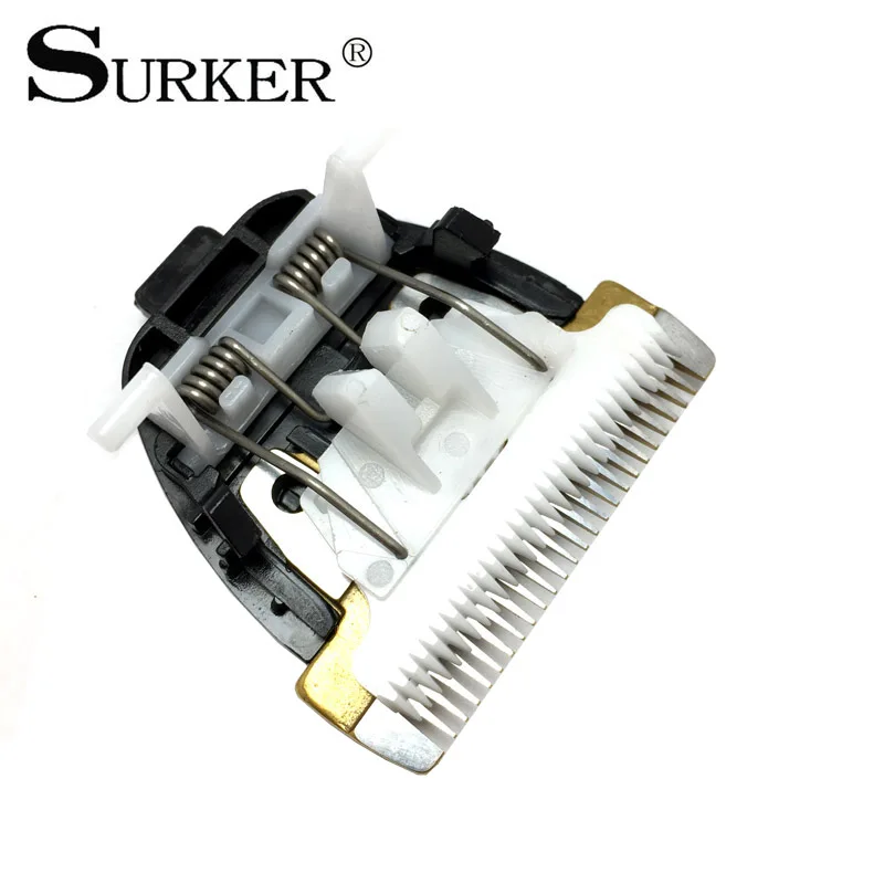 SURKER RFC-688B машинка для стрижки волос лезвие покрытое титановой керамической головкой Аксессуары для укладки волос