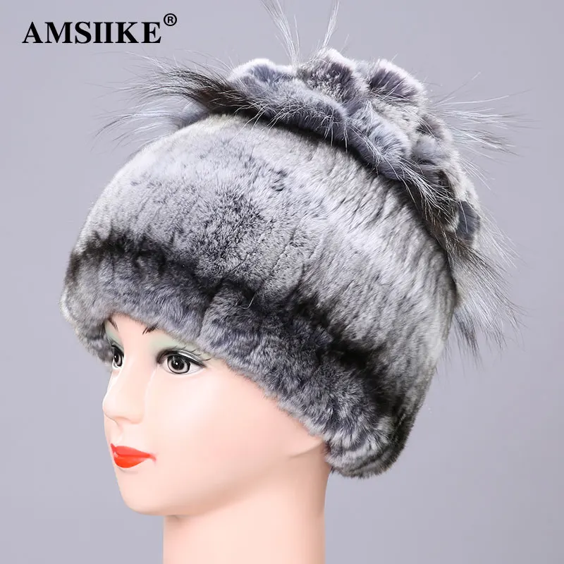 AMSIIKE 2017 Меховая шапка из Бобра с Бубоном Чернобурки TM2135 | Аксессуары для одежды