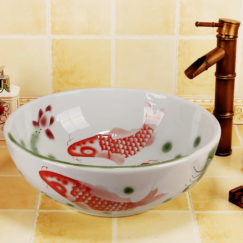 Китайская художественная керамическая раковина ручной работы столешница для