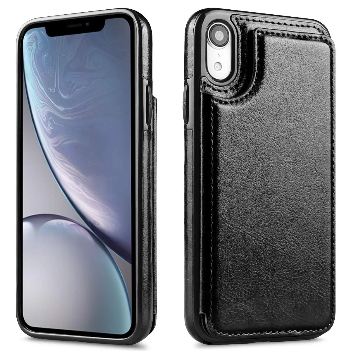 Для iPhone X Xs Xr XS Max ударопрочный чехол-бумажник из искусственной кожи с откидной