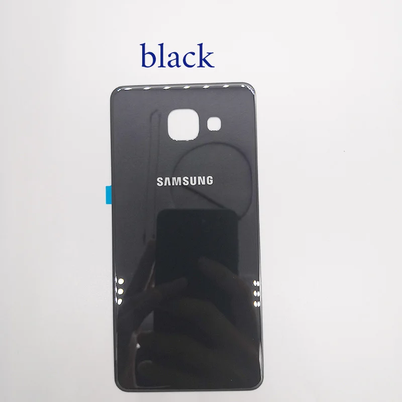 black Samsung Galaxy A5 A510 A510F оригинальная задняя крышка для батареи чехол 3D стекло задняя крышка для samsung A5 - Цвет: black