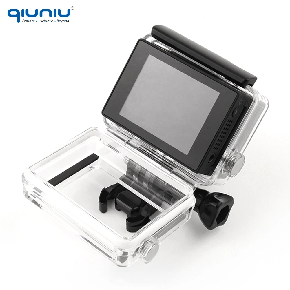 QIUNIU открытая спина полый скелет для BacPac задняя дверь GoPro Hero 3 + 4 камеры w/LCD