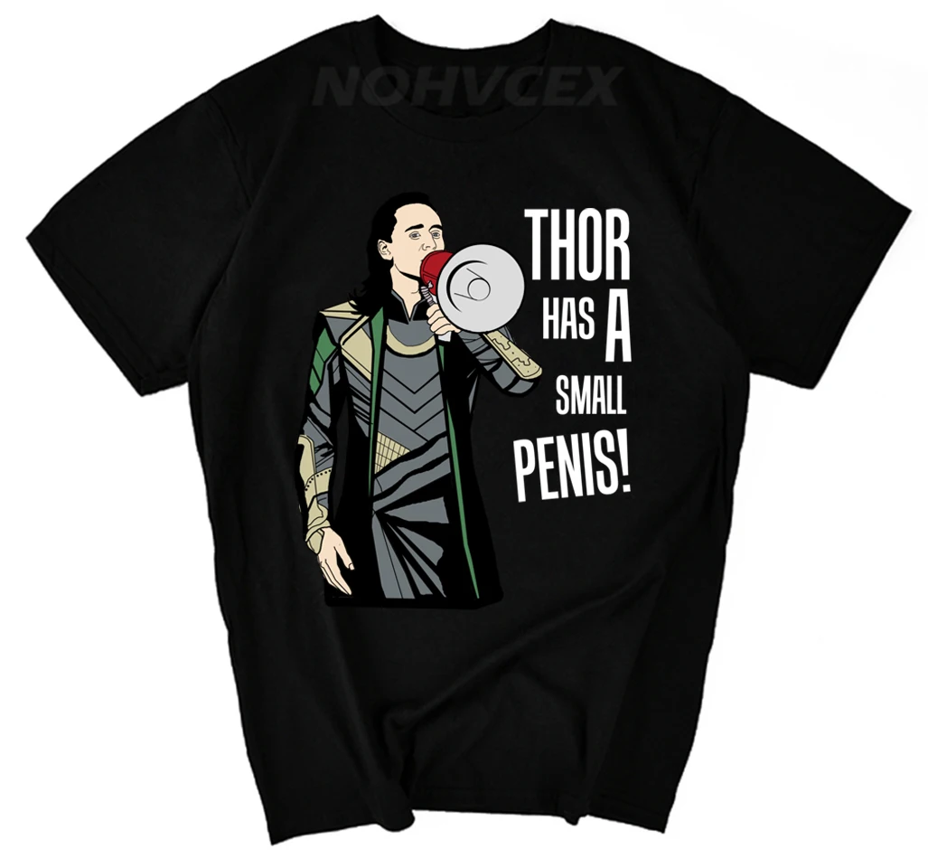 LOKI thor has a small penis забавная футболка новые футболки Забавные топы новинка