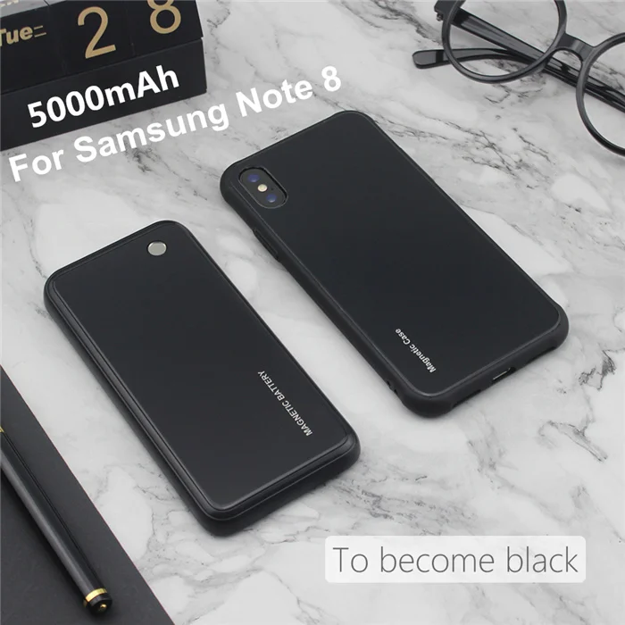 Black for Note 8 5000 мАч беспроводной магнитный чехол для зарядки аккумулятора s для samsung Galaxy S9 Plus Note 8 Note 9 чехол для питания - Цвет: Black for Note 8