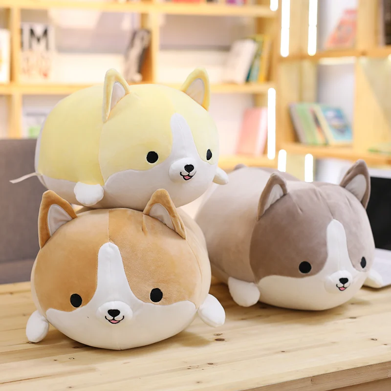 

30/45/60cm Cute Corgi Dog Plush Toy Stuffed Soft fat Animal Cartoon Pillow Lovely kid Christmas Gift Kawaii Valentine Present