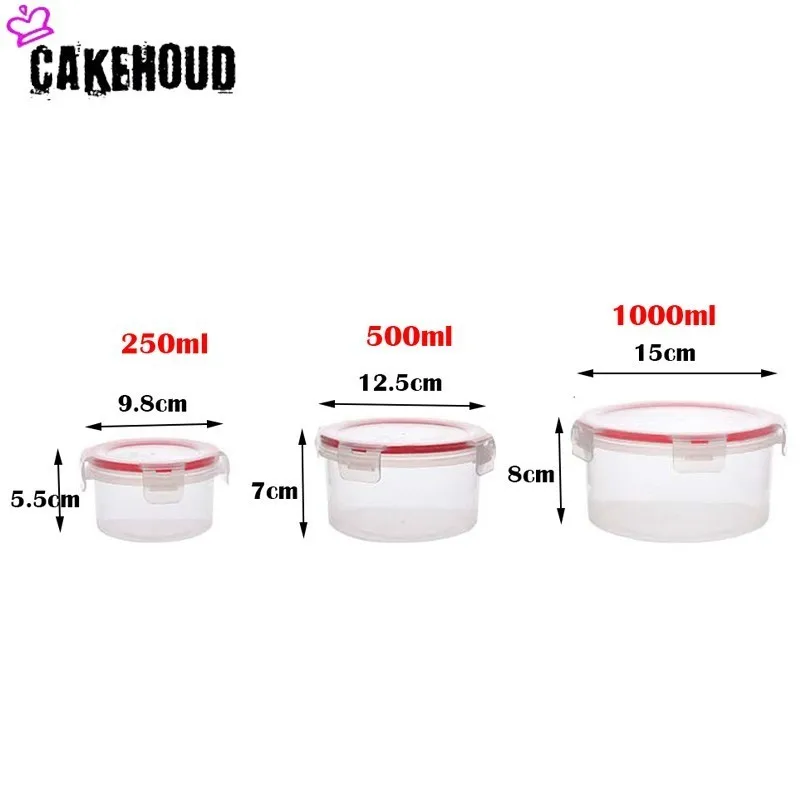 Оранжевый CAKEHOUD бытовой Пластик герметичный контейнер прозрачный для еды холодильник для хранения зерна квадратные ящики круглый ящик для хранения - Цвет: Оранжевый