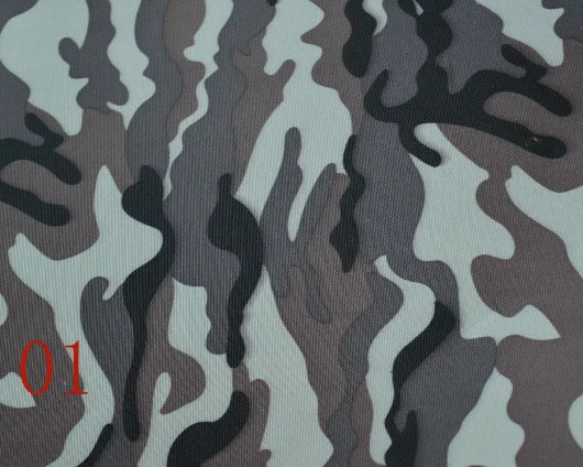 Широкая 145 см Ткань Оксфорд Камуфляжный принт Серебристая или полиуретановая