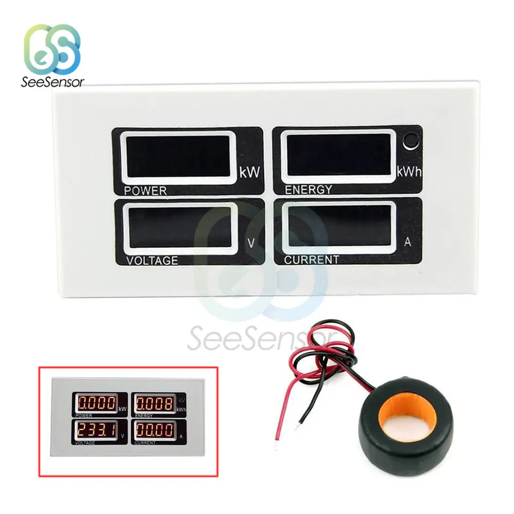 4 в 1 светодиодный цифровой вольтметр Амперметр Ваттметр Ватт тестер мощности