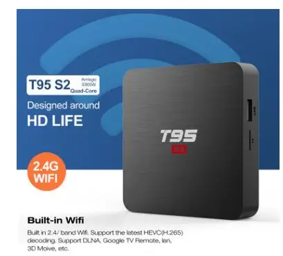 ТВ приставка T95 S2 на Android 7 1 2 + 16 ГБ Amlogic S905W 4 ядра ГГц Wi Fi|ТВ-приставки и медиаплееры|