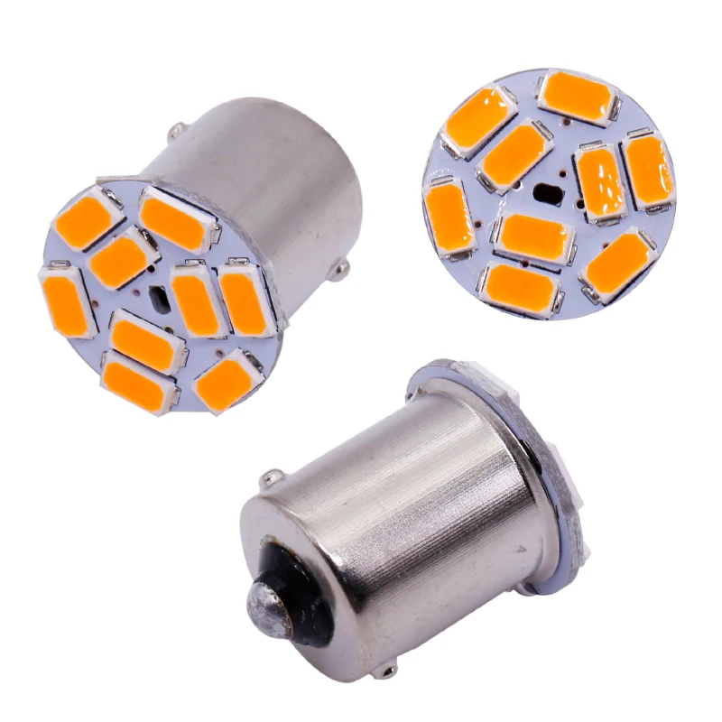 LYMOYO 10 шт. ba15s 1156 P21W 9 светодиодов 5730 9smd желтая автомобильная светодиодная лампа для