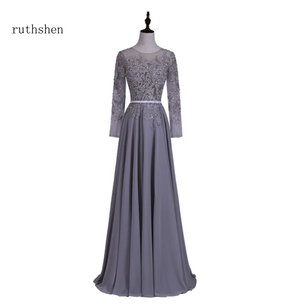 Ruthshen/Вечерние платья с длинными рукавами 2018 новые шифоновые торжественные для