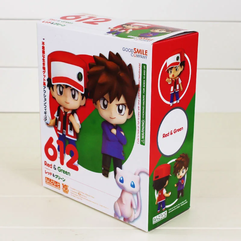 With Color Box 10 см Nendoroid 612 фигурка игрушка пепел Кетчум Гари дуб Mew красный и зеленый мини-модель куклы - Цвет: With Color Box