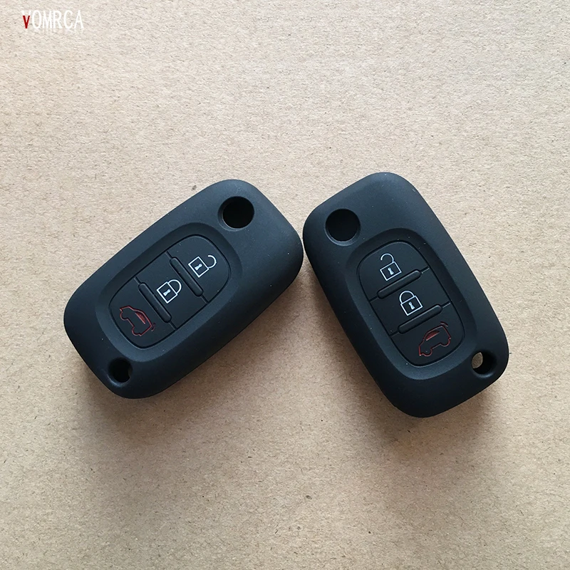 

Exquisite Super Quality Silica gel Remote Key Case Car Key Wallet For Lada chain For Renault Keychain 3 buttons Great case