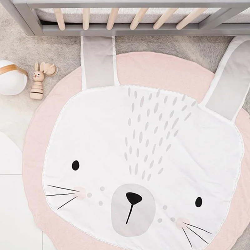 pink rabbit Животные, детские игровые коврики, круглый коврик для гостиной, коврик для ползания, детские игровые коврики, пол для новорожденных, детский игровой коврик для спортзала, 90 см - Цвет: pink rabbit