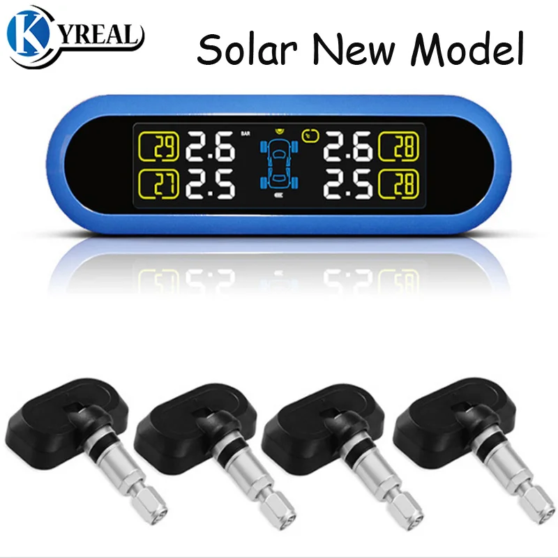CAREUD TPMS Солнечный Универсальный Автомобильный датчик давления в шинах 4 шт. внешний/внутренний датчик давления в шинах ing system TPMS