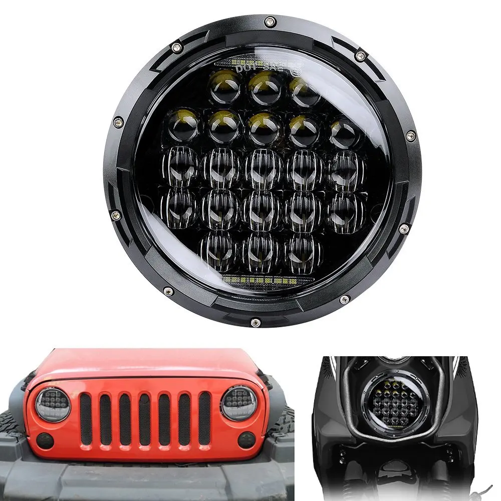 Пара круглых мотоциклетных светодиодных фар 7 дюймов 126 Вт 5D для Harley Davidson moto rcycle Jeep