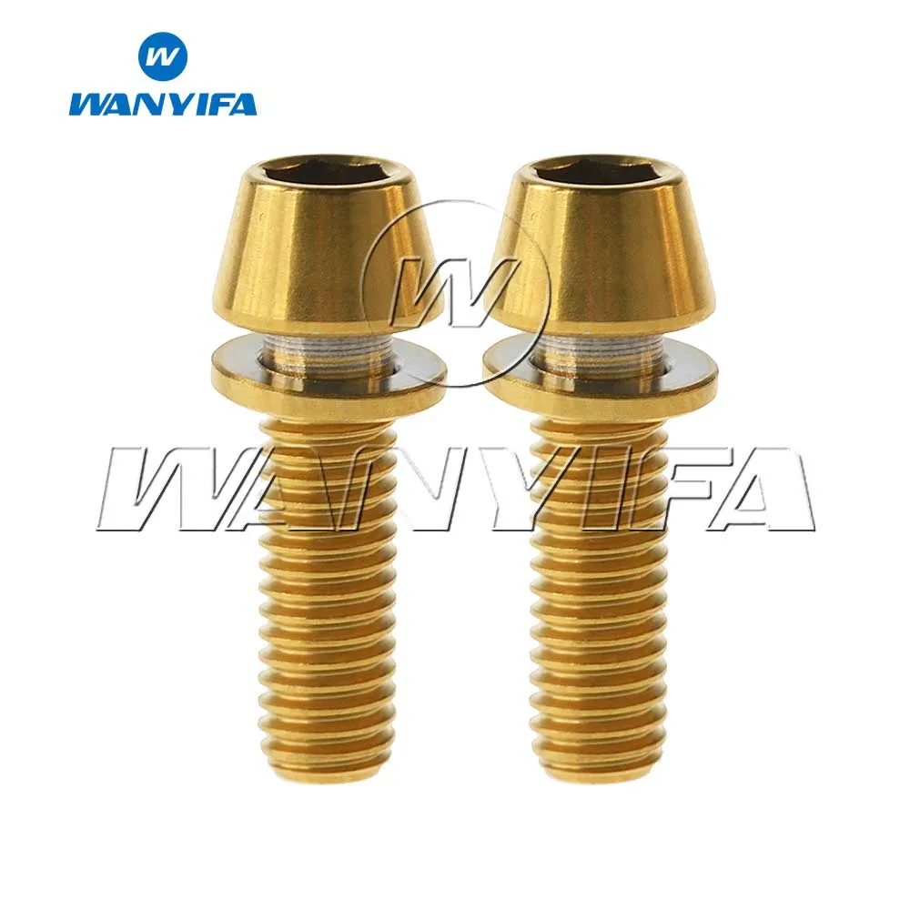 Wanyirfa Титановые Болты Винты M5x16mm конус колпачки с шайбой для велосипеда тормоза 2