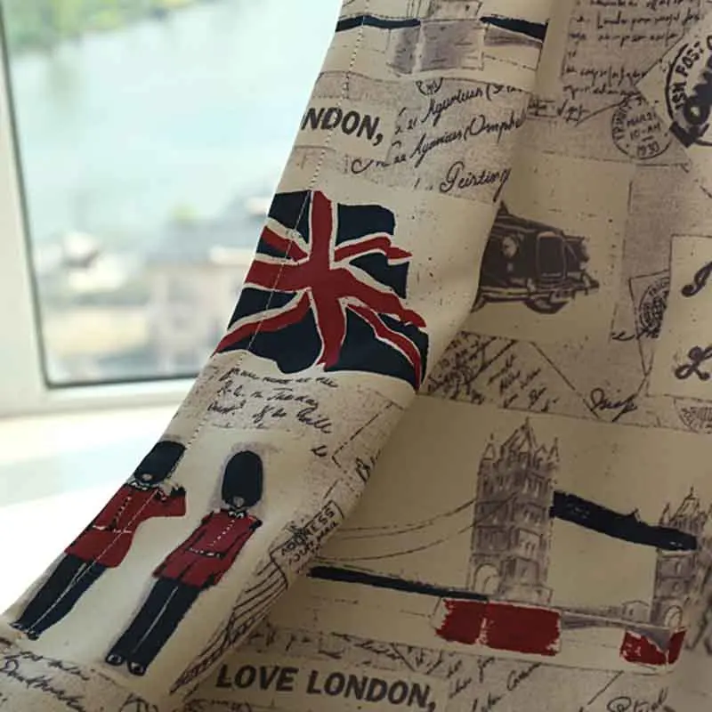 Cloth Современный модный английский солдатский узор занавеска вуаль и занавес colth украшение для гостиной оттенок 236& 20 - Цвет: Cloth