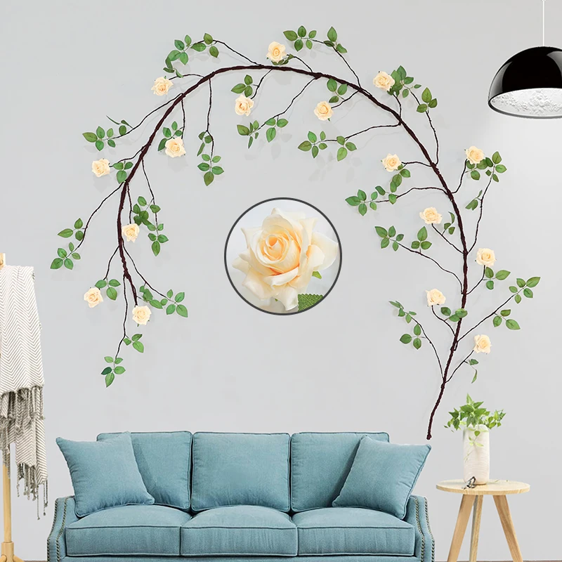 300 см длинная леска красная роза искусственная Цветочная лоза для свадебной