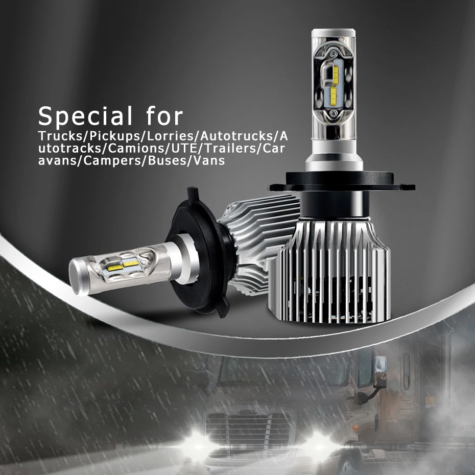 CNSUNNYLIGHT грузовики Turbo светодиодный H4 Hi/Lo супер яркий 8500Lm пикап грузовик Camion фары лампы белый свет 24 В