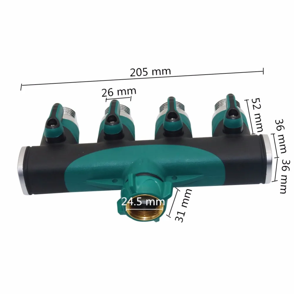 1 шт. 4 ходовой садовый соединитель для шлангов сплиттер из цинкового сплава