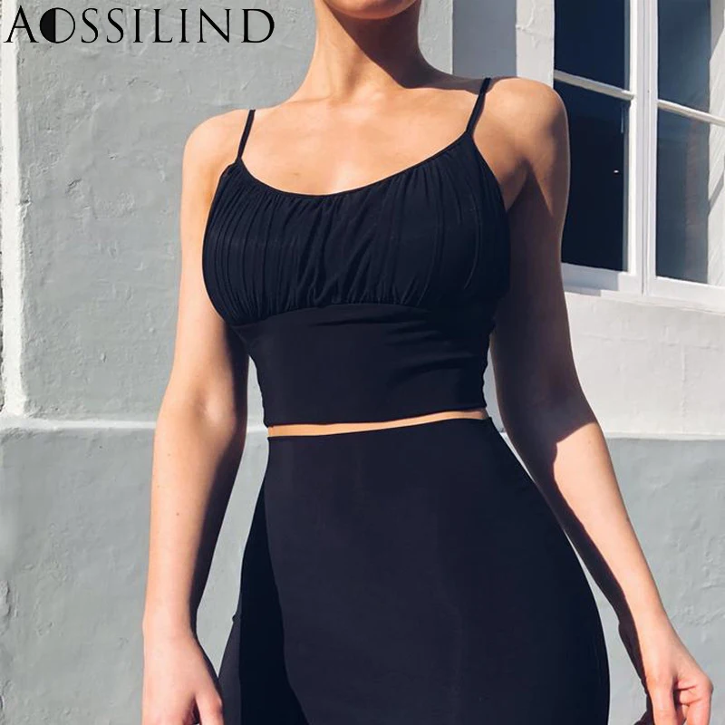 AOSSILIND неоновый зеленый ремень сексуальные женские топики без рукавов Тощий кроп