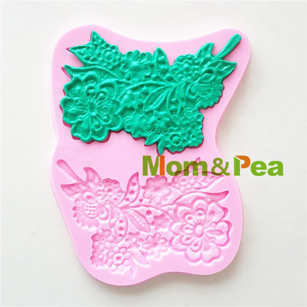 1261 Бесплатная доставка кружевная силиконовая форма Mom & Pea в виде цветка украшение