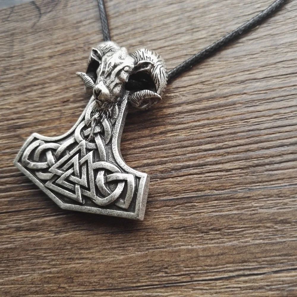 12 шт викинга козы ювелирных изделий THORS Молот Подвеска колье Тор Mjolnir Norse SanLan|thor