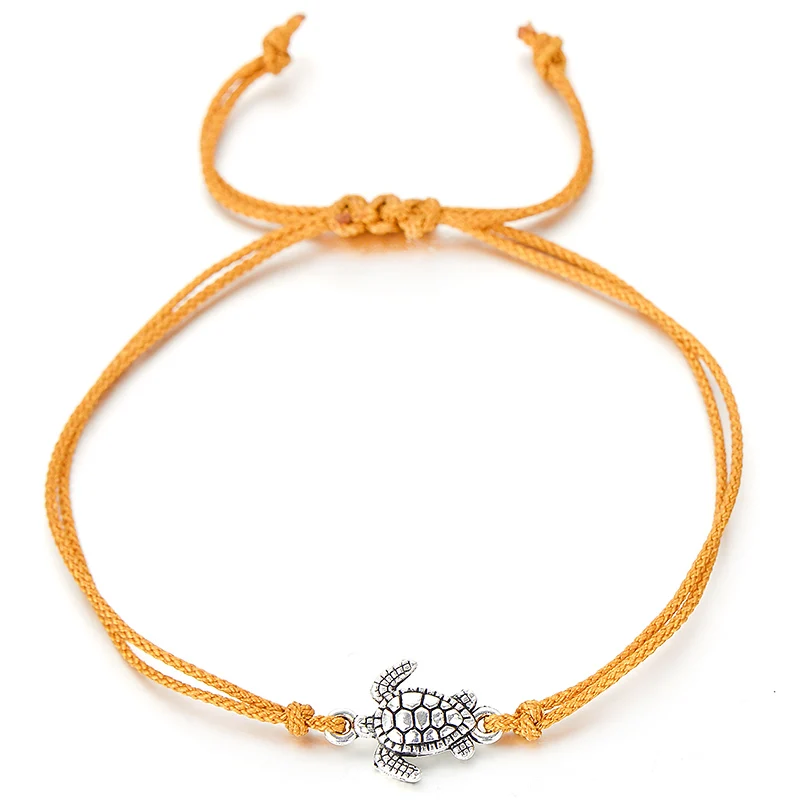 IYOE ручной работы счастливый веревочный браслет с красной нитью для женщин и детей винтажный богемный Морской браслет с черепахой Женская цепочка Ювелирные изделия
