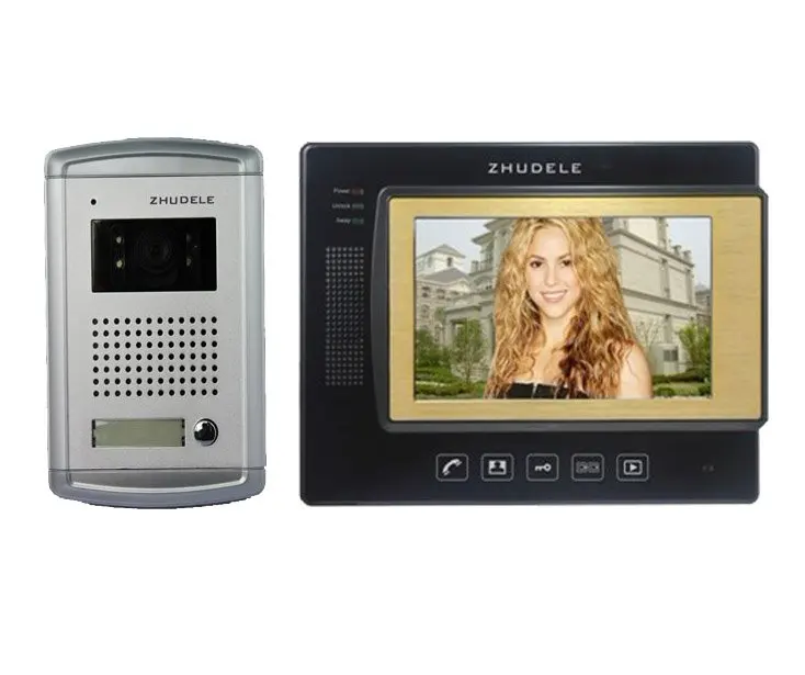 Высококачественный 7 дюймовый роскошный цветной видеодомофон ZHUDELE камера CCD