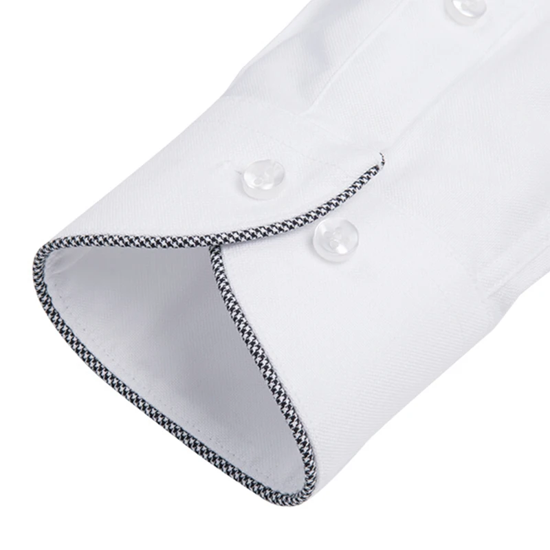 Мужская модная деловая рубашка чистого белого цвета длинная мужская хлопковая