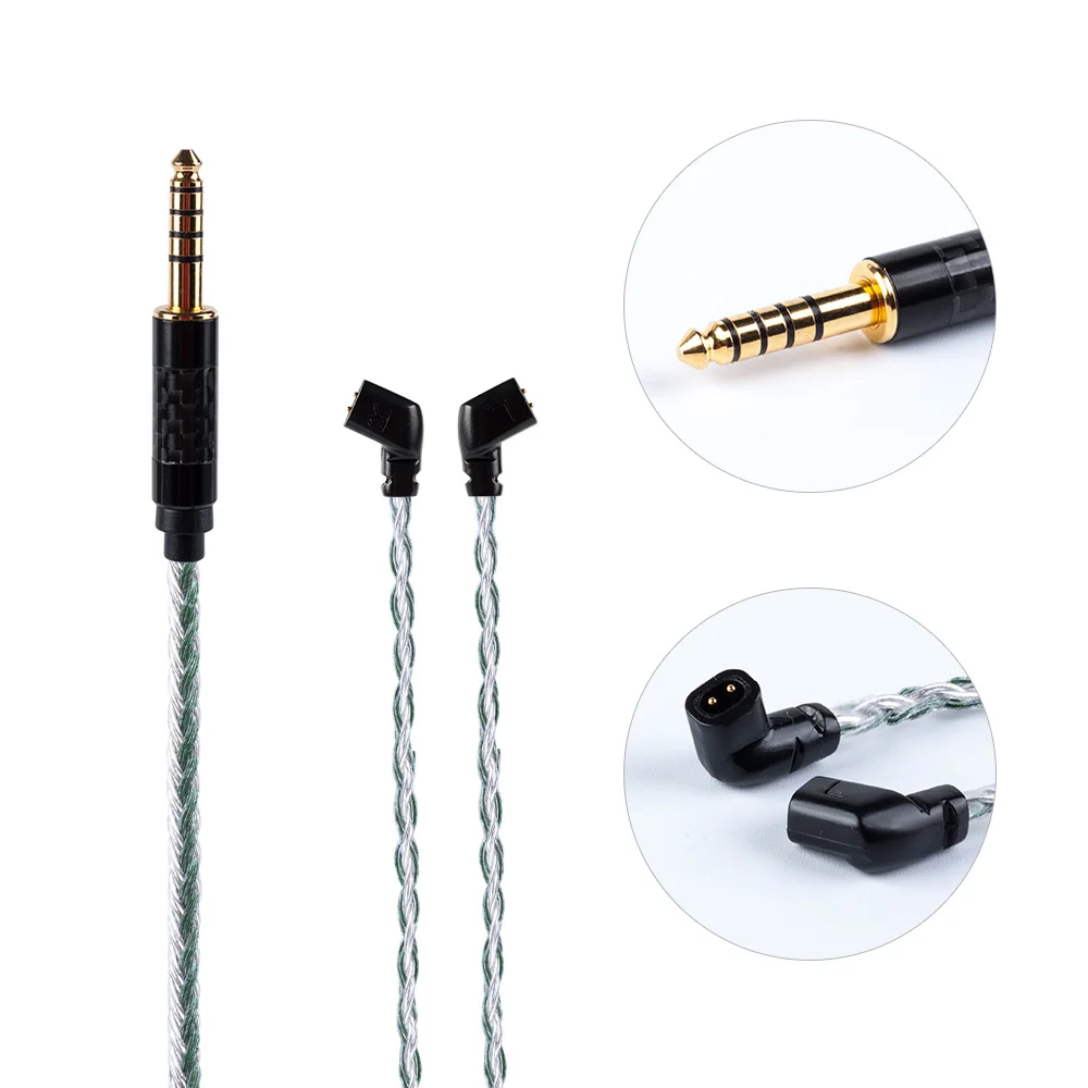 4.4QDC HiFiHear 16 Core посеребренный балансный кабель 2,5/3,5/4,4 мм с MMCX/2pin/QDC разъем для ZS10 Pro AS10 AS16 ZSN C12 BL-03 - Цвет: 4.4QDC