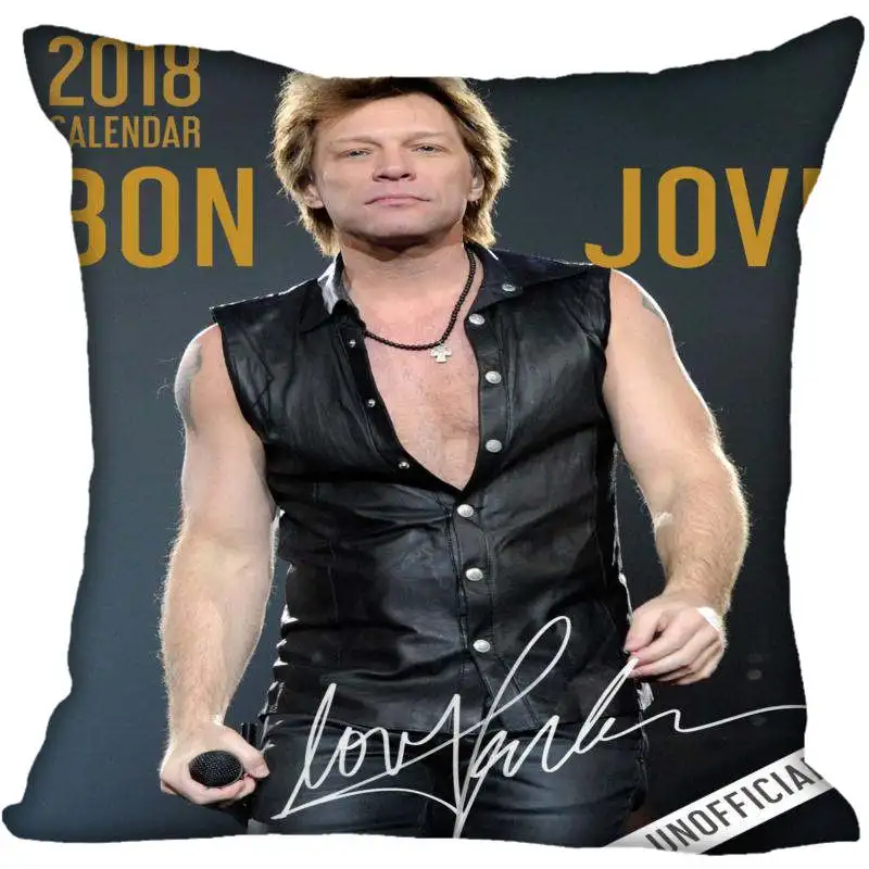 На заказ Bon Jovi квадратный чехол для подушки на заказ на молнии для спальни домашний чехол для подушки 1 шт. на заказ 40x40 см