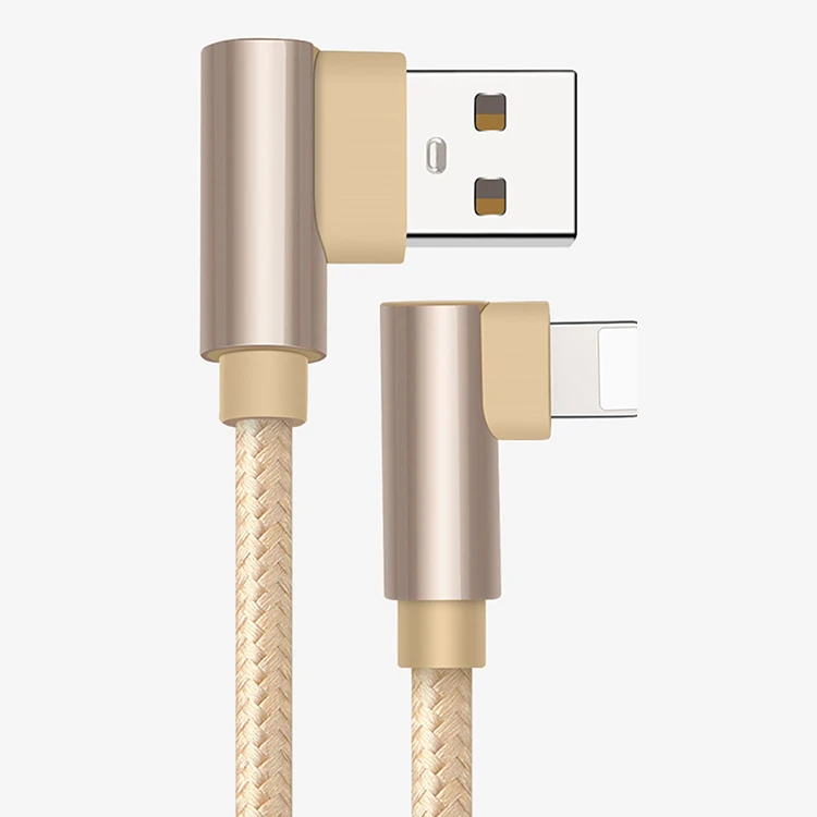 Gold - For Iphone QC 3,0 двойной локоть мобильный телефон USB кабель для передачи данных Micro usb type C кабель для samsung Galaxy S9 S8 Plus зарядный кабель - Тип штекера: Gold - For Iphone