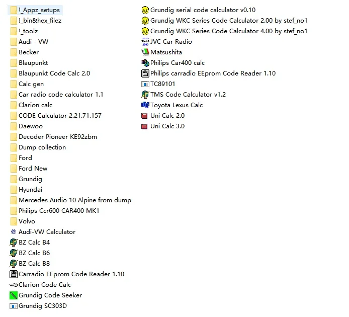 

Radio Code Calculators Collection