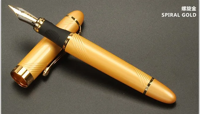 Jinhao темно-красная авторучка Золотая отделка Средний NIB(1, темно-красный - Цвет: R