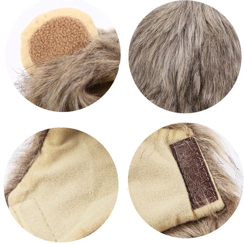 Костюм Льва грива для кошки маленькая собака парик льва Забавный Лев с ушами