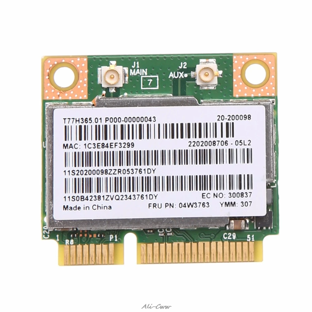 300 Мбит/с 2 4 + Wi-Fi 5 ГГц BCM943228HMB Bluetooth 0 Половина Mini Pci-e беспроводная и отделением для