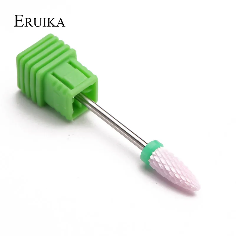 ERUIKA 3 типа розовый керамический сверло для ногтей вращающийся заусенец для маникюра Электрический Гвоздь Дрель аксессуары для ногтей фреза Инструменты