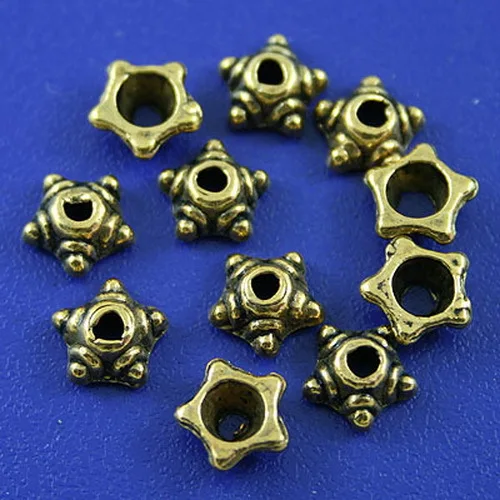 

200pcs dark gold-tone star spacer beads h2284