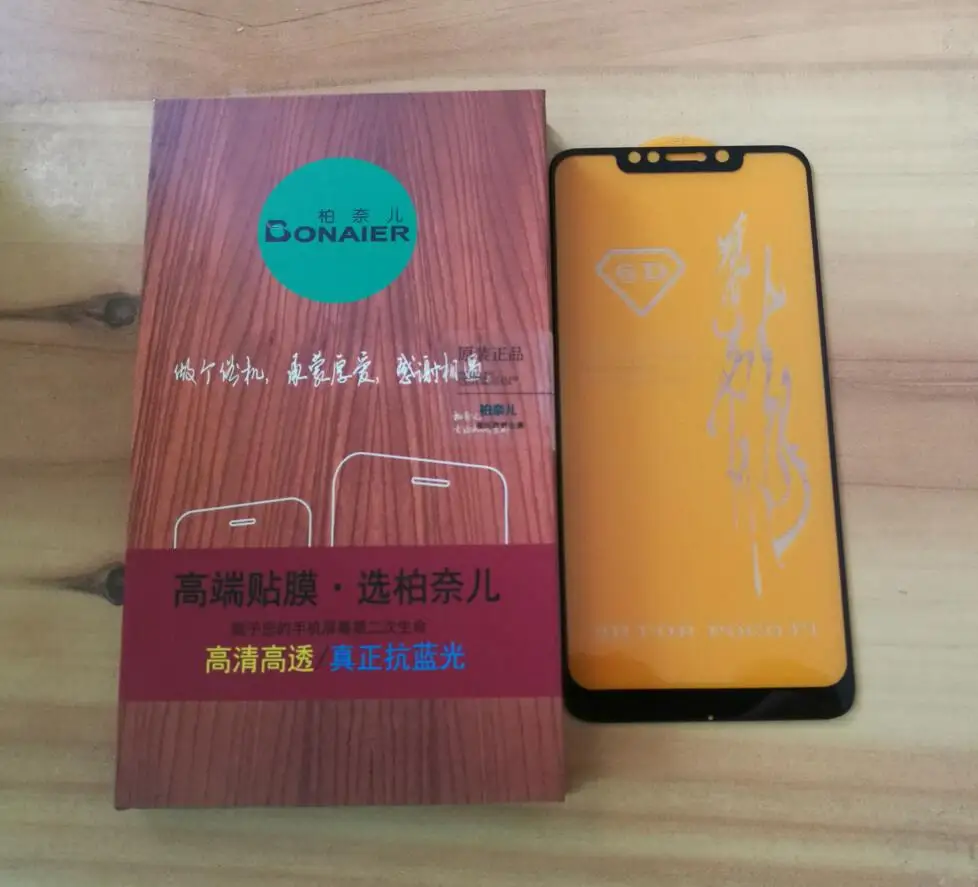 Bonaier 2 шт. 9H полный клей и полное покрытие закаленное стекло для Xiaomi Pocophone F1 защита