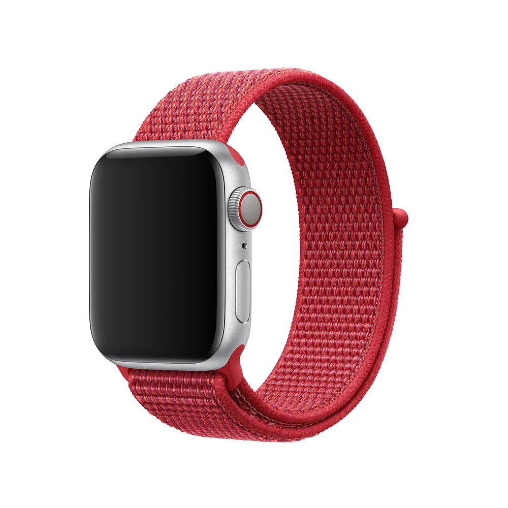 China red Спортивный ремешок для Apple Watch серии 5 4 44 мм 40 мм Тканый нейлоновый ремешок для Apple Watch 42 мм 38 мм серия 3 2 - Цвет ремешка: China red