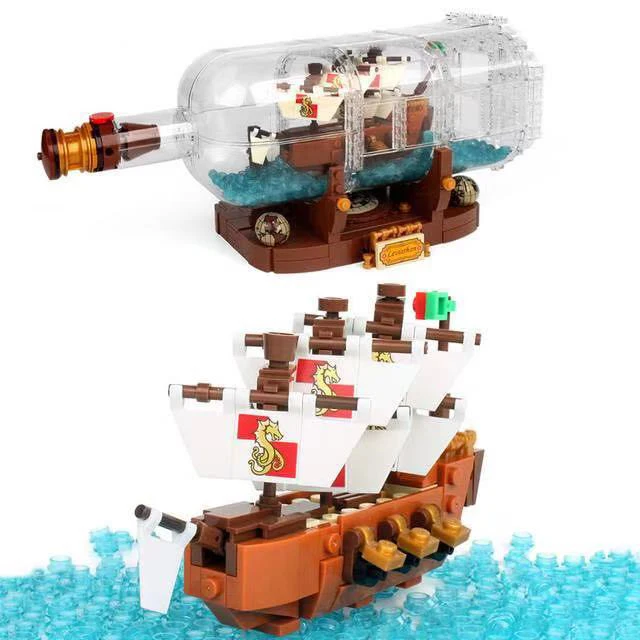 1036 корабль лодка в бутылке 1080 шт. Lepinblocks Playmobil строительные блоки светильник