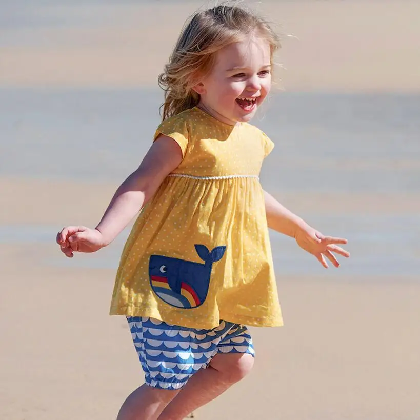 Little maven/Брендовая детская одежда для маленьких девочек лето 2019 хлопковые детские