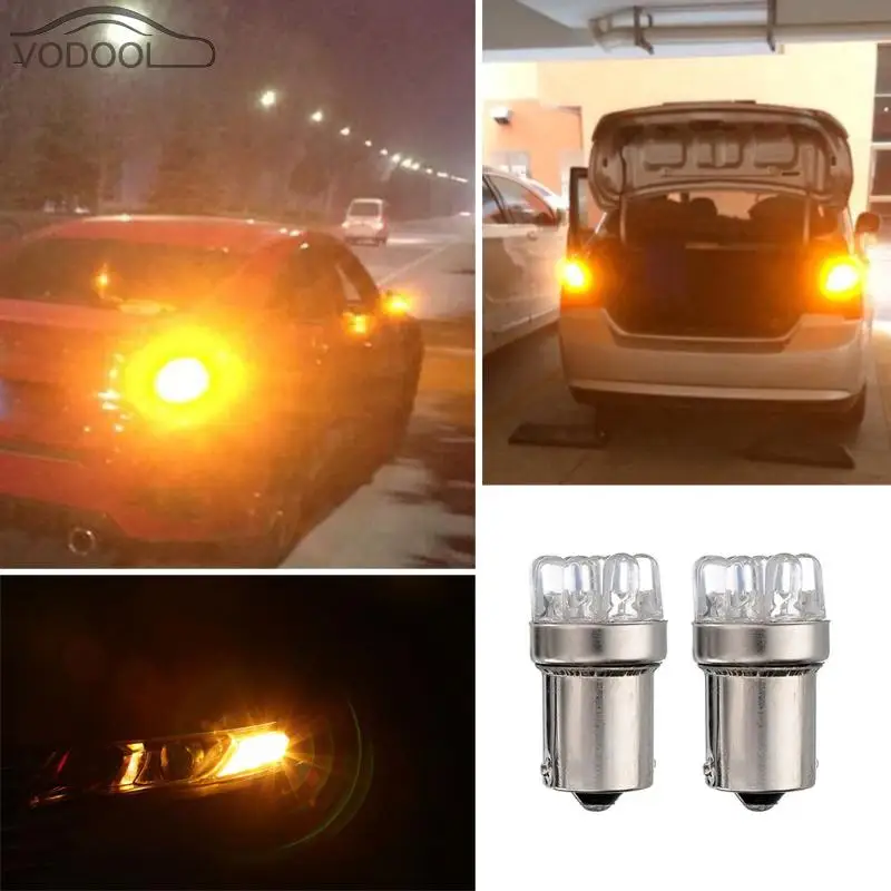 2 шт 12V BA15S 1156 9 светодиодный белого и желтого цвета автомобиля задние тормоза