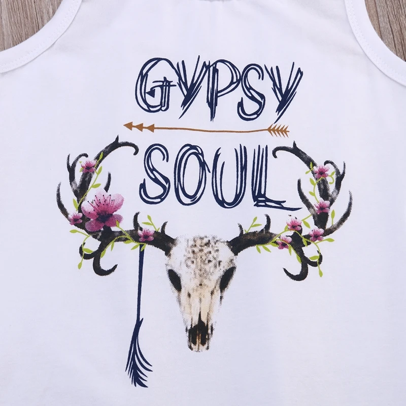 Fashion Baby Pirncess Clothing Dress Cute White Kids Girls Print GYPSY Soul Fringe Sundress Outfits | Детская одежда и обувь