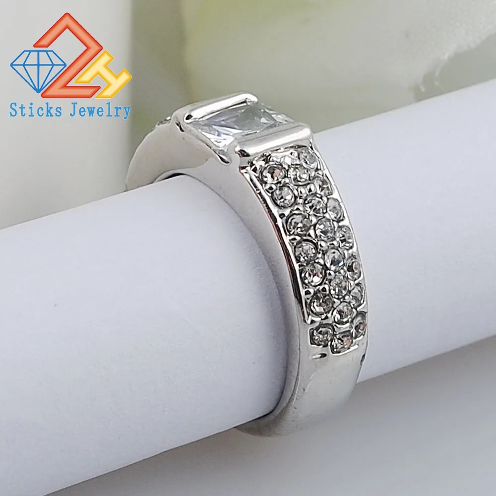 Модный дизайн элегантное роскошное кольцо из искусственного циркония Свадебные