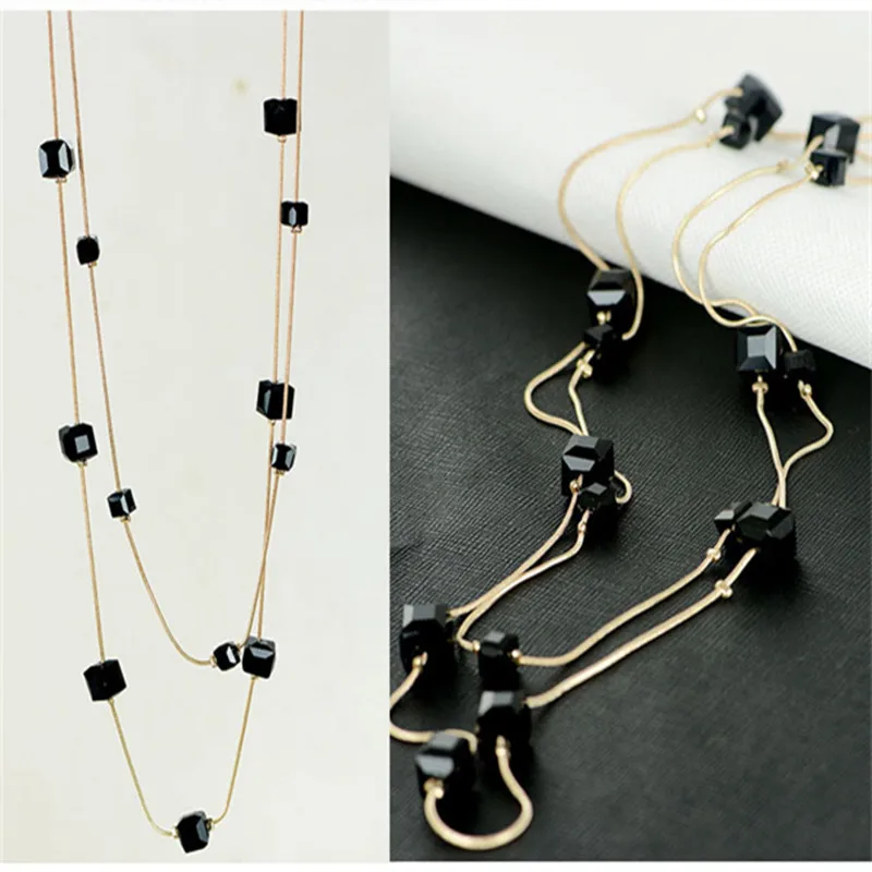 VWKTUUN длинное ожерелье с кристаллами для женщин Bijoux цепочка золотого цвета