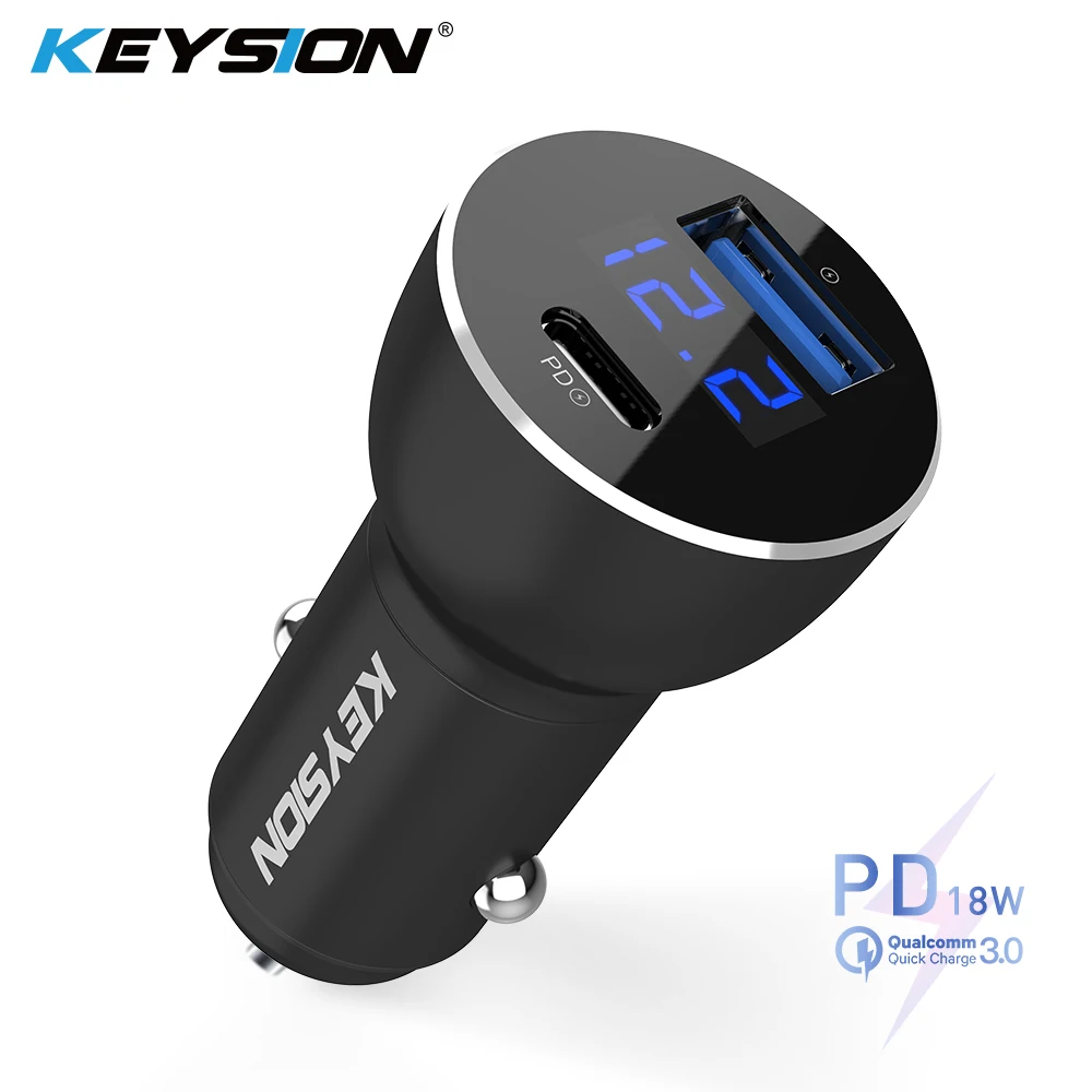 KEYSION Dual USB PD быстрое автомобильное зарядное устройство для iPhone XS Max XR X 8P QC 3 0 Samsung